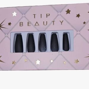 NIB Tip Beauty Matte Black Coffin Nails